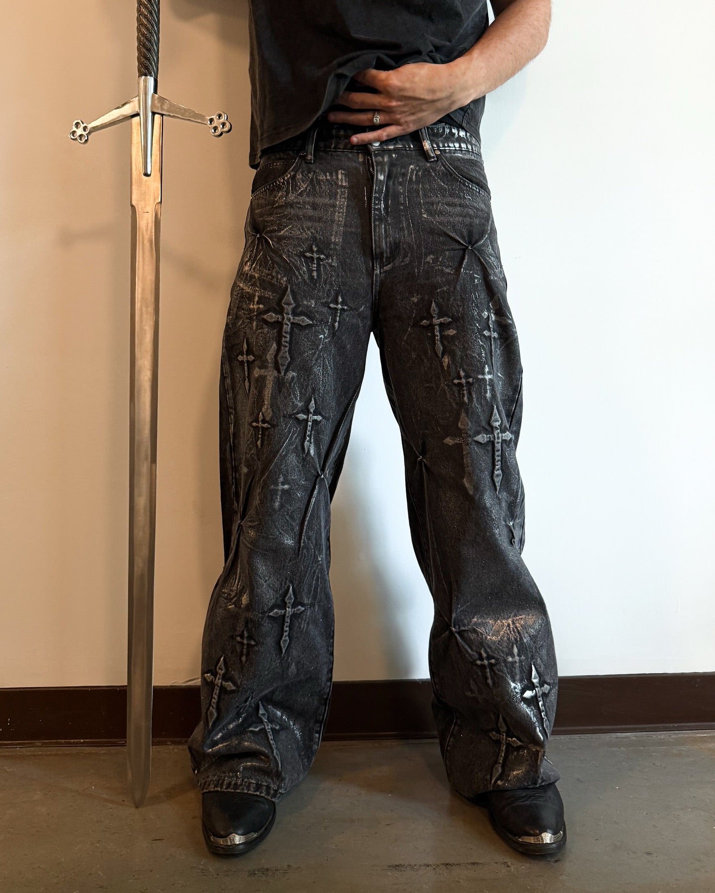 14oz Gothic Cross Denim